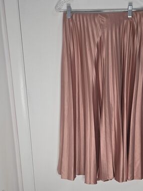 Zara Dusty Rose Pleated Midi Skirt